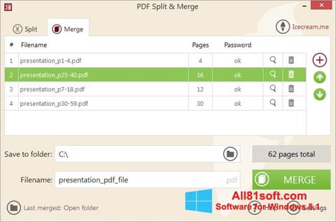 スクリーンショット PDF Split and Merge Windows 8.1版