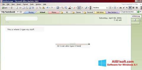 スクリーンショット Microsoft OneNote Windows 8.1版
