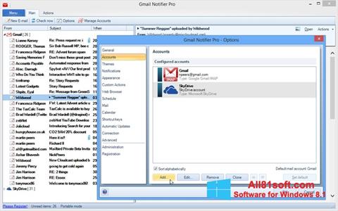 スクリーンショット Gmail Notifier Windows 8.1版