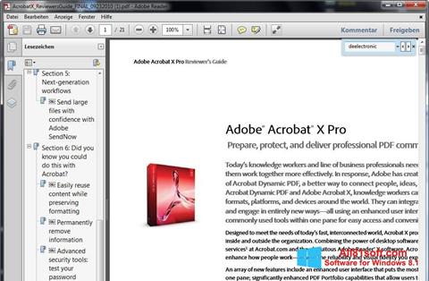 スクリーンショット Adobe Reader Windows 8.1版
