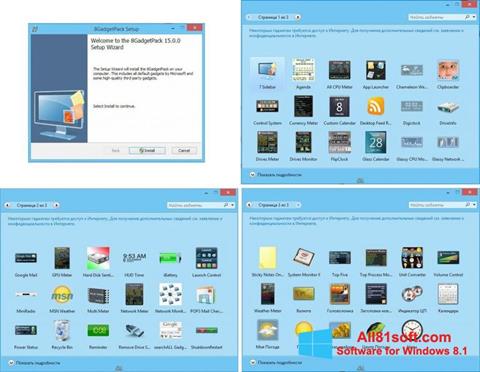 スクリーンショット 8GadgetPack Windows 8.1版