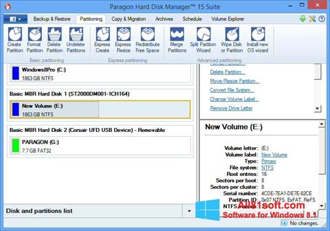 スクリーンショット Paragon Hard Disk Manager Windows 8.1版