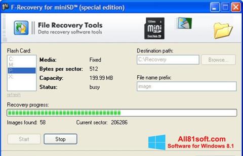 スクリーンショット F-Recovery SD Windows 8.1版