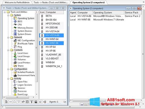 スクリーンショット Remote Administration Tool Windows 8.1版