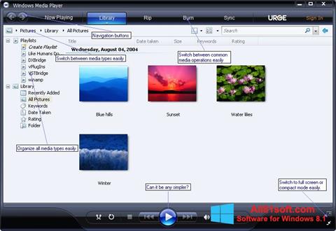 スクリーンショット Media Player Windows 8.1版