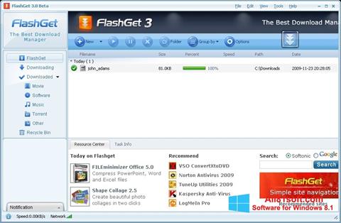 スクリーンショット FlashGet Windows 8.1版