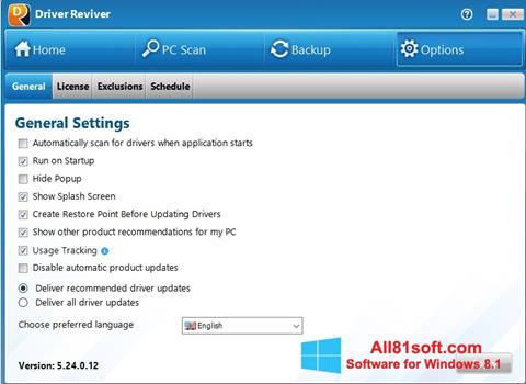 スクリーンショット Driver Reviver Windows 8.1版