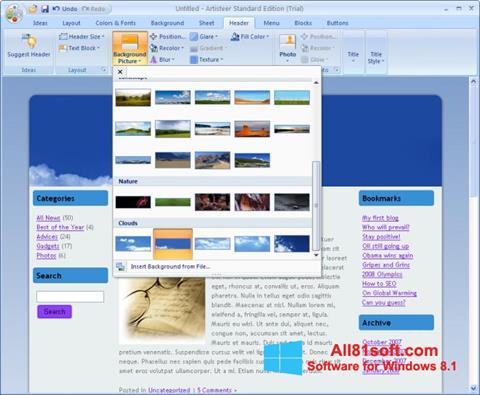 スクリーンショット Artisteer Windows 8.1版
