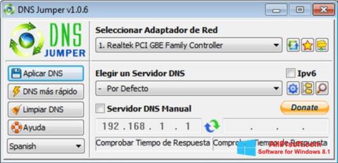スクリーンショット DNS Jumper Windows 8.1版