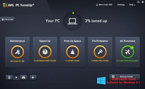 スクリーンショット AVG PC Tuneup Windows 8.1版