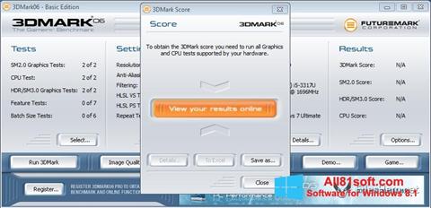 スクリーンショット 3DMark06 Windows 8.1版