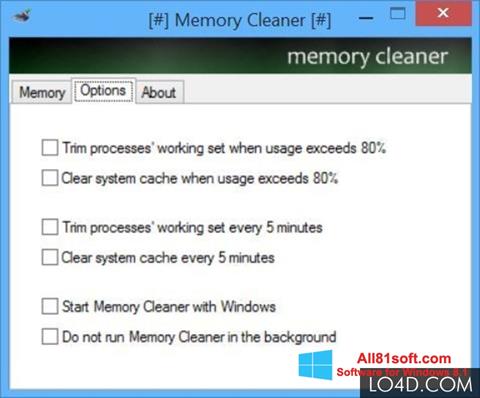 スクリーンショット Memory Cleaner Windows 8.1版