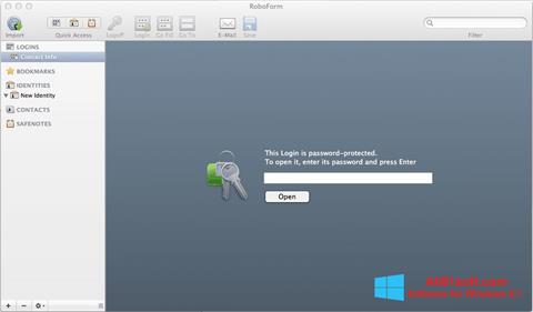 スクリーンショット RoboForm Windows 8.1版