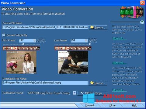 スクリーンショット Active WebCam Windows 8.1版