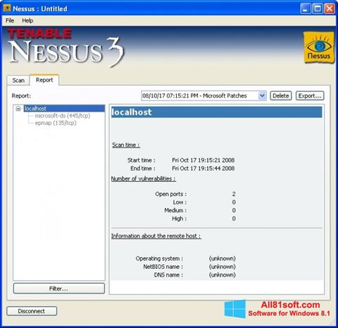 スクリーンショット Nessus Windows 8.1版