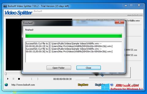 スクリーンショット Boilsoft Video Splitter Windows 8.1版