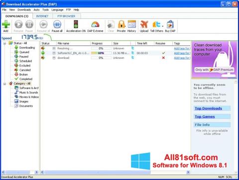 スクリーンショット Download Accelerator Plus Windows 8.1版