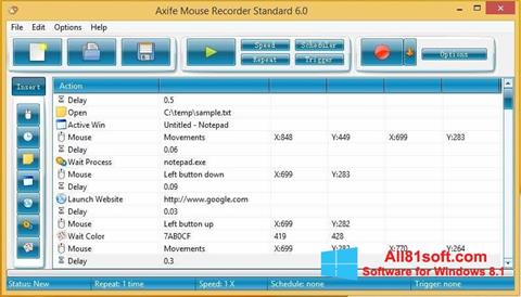 スクリーンショット Mouse Recorder Windows 8.1版