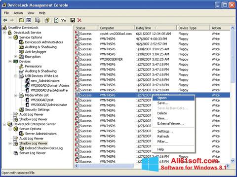 スクリーンショット DeviceLock Windows 8.1版