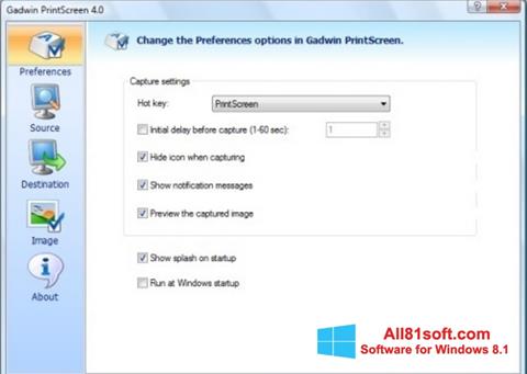 スクリーンショット Gadwin PrintScreen Windows 8.1版