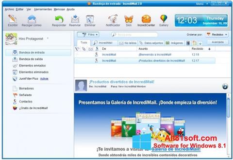 スクリーンショット IncrediMail Windows 8.1版