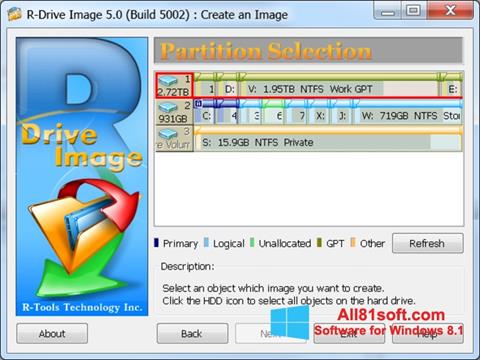 スクリーンショット R-Drive Image Windows 8.1版