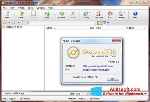スクリーンショット PowerISO Windows 8.1版