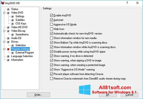 スクリーンショット AnyDVD Windows 8.1版