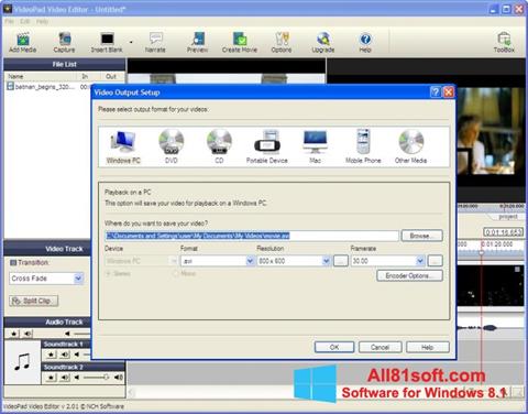 スクリーンショット VideoPad Video Editor Windows 8.1版