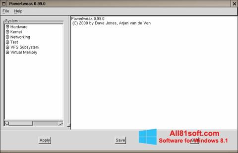 スクリーンショット PowerTweak Windows 8.1版