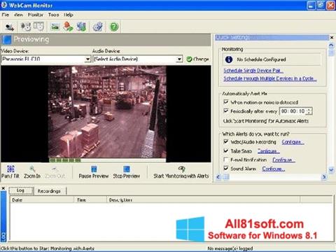 スクリーンショット WebCam Monitor Windows 8.1版