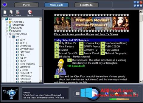 スクリーンショット Online TV Live Windows 8.1版