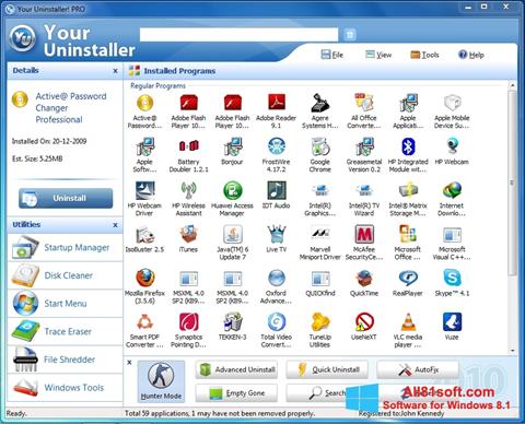 スクリーンショット Your Uninstaller Windows 8.1版
