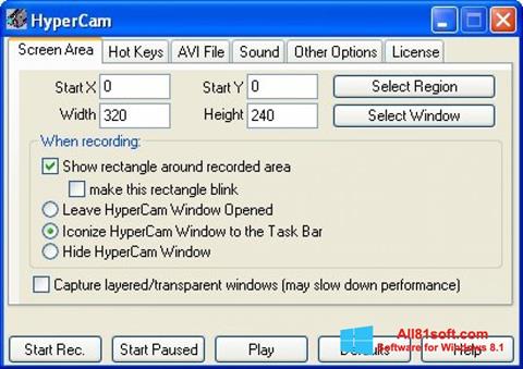スクリーンショット HyperCam Windows 8.1版