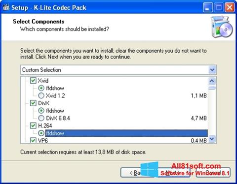 スクリーンショット K-Lite Codec Pack Windows 8.1版