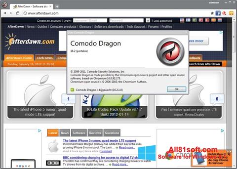スクリーンショット Comodo Dragon Windows 8.1版