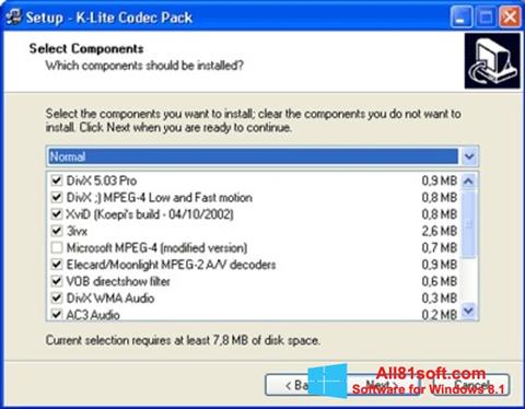 スクリーンショット K-Lite Mega Codec Pack Windows 8.1版
