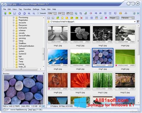スクリーンショット FastStone Image Viewer Windows 8.1版