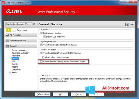 スクリーンショット Avira Professional Security Windows 8.1版