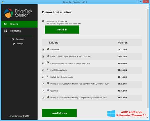スクリーンショット DriverPack Solution Windows 8.1版