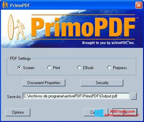 スクリーンショット PrimoPDF Windows 8.1版