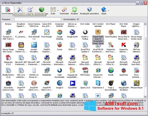 スクリーンショット Revo Uninstaller Windows 8.1版
