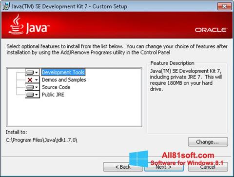 スクリーンショット Java Development Kit Windows 8.1版