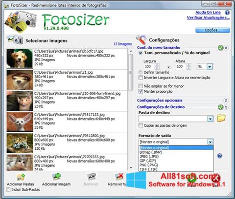 スクリーンショット Fotosizer Windows 8.1版