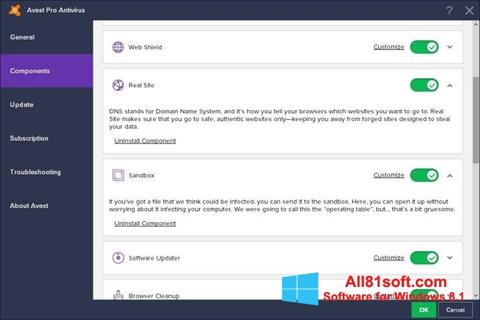 スクリーンショット Avast! Pro Antivirus Windows 8.1版