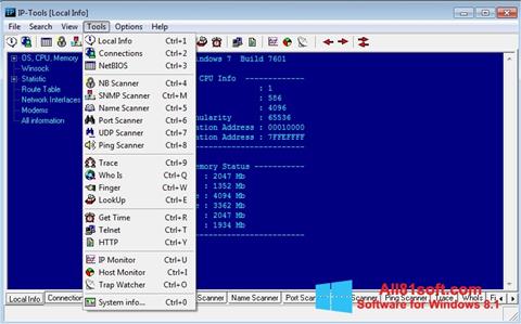 スクリーンショット IP Tools Windows 8.1版