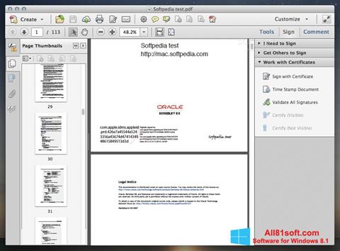 スクリーンショット Adobe Acrobat Windows 8.1版