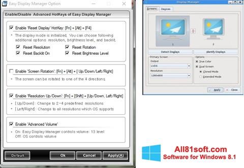 スクリーンショット Easy Display Manager Windows 8.1版